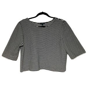 Black and white striped crop top size large